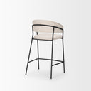 Carolyn Counter Stool w Oatmeal Fabric Matte Black Metal - Default Title
