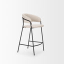 Carolyn Counter Stool w Oatmeal Fabric Matte Black Metal - Default Title