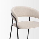 Carolyn Counter Stool w Oatmeal Fabric Matte Black Metal - Default Title