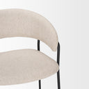 Carolyn Counter Stool w Oatmeal Fabric Matte Black Metal - Default Title