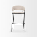 Carolyn Bar Stool w Oatmeal Fabric Matte Black Metal - Default Title
