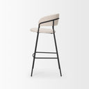 Carolyn Bar Stool w Oatmeal Fabric Matte Black Metal - Default Title