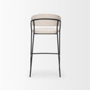 Carolyn Bar Stool w Oatmeal Fabric Matte Black Metal - Default Title