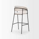 Carolyn Bar Stool w Oatmeal Fabric Matte Black Metal - Default Title
