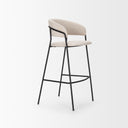 Carolyn Bar Stool w Oatmeal Fabric Matte Black Metal - Default Title