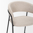 Carolyn Bar Stool w Oatmeal Fabric Matte Black Metal - Default Title