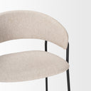 Carolyn Bar Stool w Oatmeal Fabric Matte Black Metal - Default Title