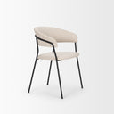 Carolyn Dining Chair w Oatmeal Fabric Matte Black Metal - Default Title