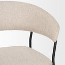 Carolyn Dining Chair w Oatmeal Fabric Matte Black Metal - Default Title