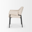 Brently Dining Chair w Oatmeal Fabric Matte Black Metal Legs - Default Title