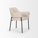 Brently Dining Chair w Oatmeal Fabric Matte Black Metal Legs - Default Title