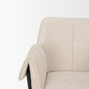 Brently Dining Chair w Oatmeal Fabric Matte Black Metal Legs - Default Title