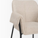 Brently Dining Chair w Oatmeal Fabric Matte Black Metal Legs - Default Title