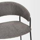 Carolyn Counter Stool w Gray Fabric Matte Black Metal - Default Title