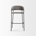Carolyn Bar Stool w Gray Fabric Matte Black Metal - Default Title