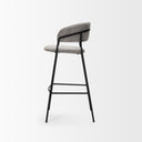 Carolyn Bar Stool w Gray Fabric Matte Black Metal - Default Title