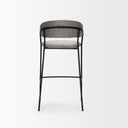 Carolyn Bar Stool w Gray Fabric Matte Black Metal - Default Title