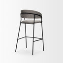 Carolyn Bar Stool w Gray Fabric Matte Black Metal - Default Title