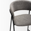 Carolyn Bar Stool w Gray Fabric Matte Black Metal - Default Title