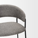 Carolyn Bar Stool w Gray Fabric Matte Black Metal - Default Title