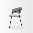 Carolyn Dining Chair w Gray Fabric Matte Black Metal - Default Title