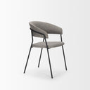 Carolyn Dining Chair w Gray Fabric Matte Black Metal - Default Title