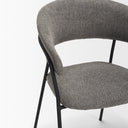 Carolyn Dining Chair w Gray Fabric Matte Black Metal - Default Title