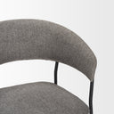 Carolyn Dining Chair w Gray Fabric Matte Black Metal - Default Title