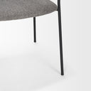 Carolyn Dining Chair w Gray Fabric Matte Black Metal - Default Title