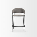 Carolyn Counter Stool w Gray Fabric Matte Black Metal - Default Title