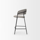 Carolyn Counter Stool w Gray Fabric Matte Black Metal - Default Title