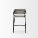 Carolyn Counter Stool w Gray Fabric Matte Black Metal - Default Title