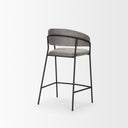 Carolyn Counter Stool w Gray Fabric Matte Black Metal - Default Title