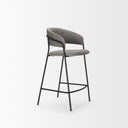 Carolyn Counter Stool w Gray Fabric Matte Black Metal - Default Title