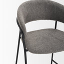 Carolyn Counter Stool w Gray Fabric Matte Black Metal - Default Title