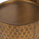 Gage Antiqued Gold Honeycomb Textured Metal Candle Holder Set of 2 - Default Title