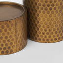 Gage Antiqued Gold Honeycomb Textured Metal Candle Holder Set of 2 - Default Title