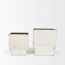 Medina Off White w Gold Antiquing Metal Planters Set of 2 - Default Title
