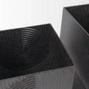 Medina Antiqued Black Metal Planters Set of 2 - Default Title