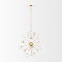 Barbara Brushed Gold Metal w Frosted Glass Globes 18-Light Chandelier - Default Title