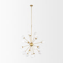 Barbara Brushed Gold Metal w Frosted Glass Globes 18-Light Chandelier - Default Title