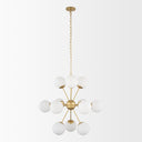 Barbara Brushed Gold Metal w Frosted Glass Globes 11-Light Chandelier - Default Title