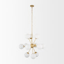Barbara Brushed Gold Metal w Frosted Glass Globes 11-Light Chandelier - Default Title