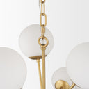 Barbara Brushed Gold Metal w Frosted Glass Globes 11-Light Chandelier - Default Title