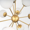 Barbara Brushed Gold Metal w Frosted Glass Globes 11-Light Chandelier - Default Title