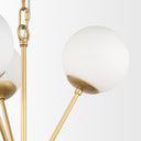 Barbara Brushed Gold Metal w Frosted Glass Globes 11-Light Chandelier - Default Title