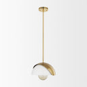 Cybill Brushed Brass w White Metal Shade 1-Light Wall Pendant - Default Title
