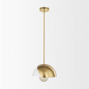 Cybill Brushed Brass w White Metal Shade 1-Light Wall Pendant - Default Title