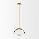 Cybill Brushed Brass w White Metal Shade 1-Light Wall Pendant - Default Title