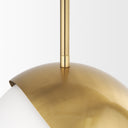 Cybill Brushed Brass w White Metal Shade 1-Light Wall Pendant - Default Title